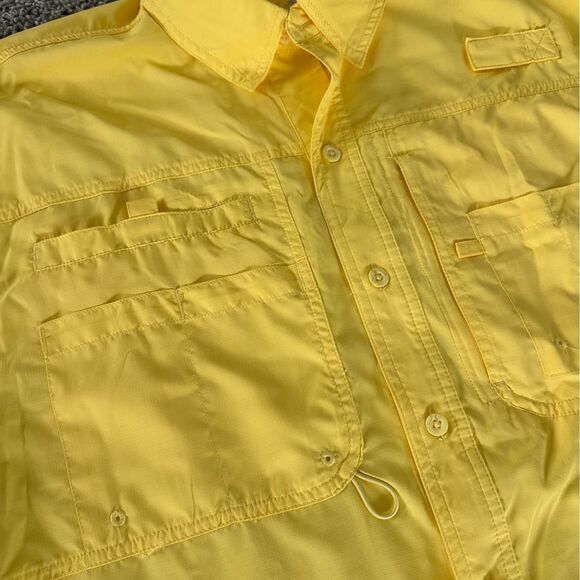 Reel Legends Saltwater II Yellow Fishing Shirt Men’s Large UPF Vented - Picture 3 of 8